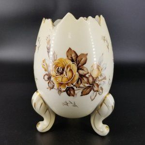 Cracked Egg Footed Napco Ware Vase Dish Planter Porcelain Floral Flower 6H3199/L